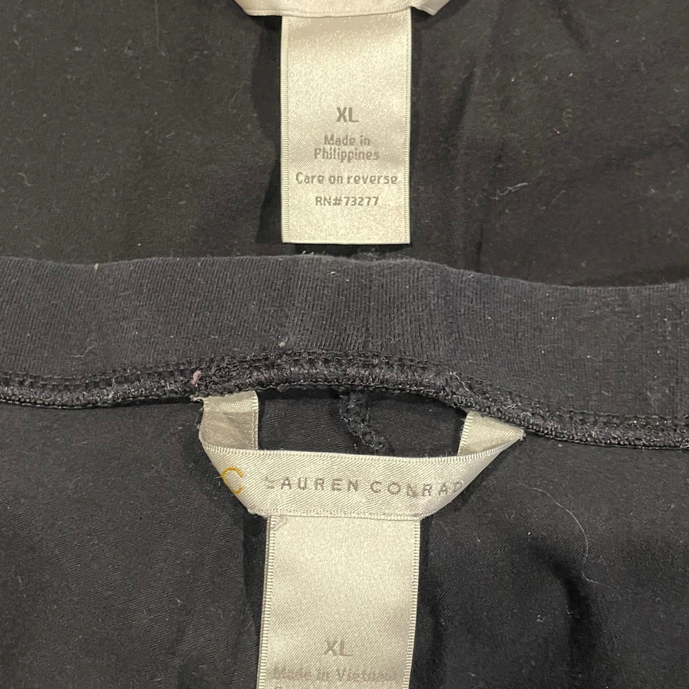 Lauren Conrad Black Legging Pair Size XL Bows Stretch - Picture 3 of 12